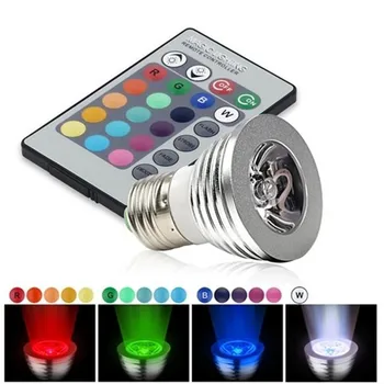 E14 E27 RGB LED Bulb 3W 16 צבע הפכפך מנורת LED אור הזרקורים+24Keys שלט רחוק IR AC85-265V חג תאורה אור קסם