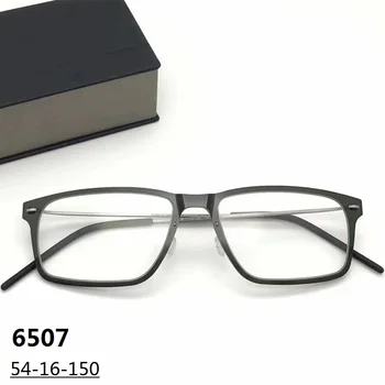 Screwless קלאסי מרובע אצטט טיטניום מסגרת משקפיים דנמרק מותג האולטרה קוצר ראייה מרשם קריאה משקפיים 6507