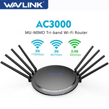 Wavlink מלא Gigabit AC3000 Wireless Wifi נתב/מהדר MU-MIMO Tri-band 2.4/5Ghz חכם Wi-Fi הנתב Touchlink עם USB 3.0