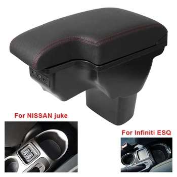 הפנים פרטים על NISSAN juke תיבת אחסון משענת יד התיבה אינפיניטי ESQ על 2010-2019 השיפוץ, חלקים USB לרכב משענת יד