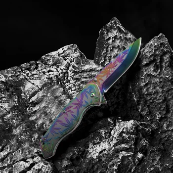אולר כיס צבעוני סכין חדה חיצוני קמפינג הישרדות סכין נירוסטה צבאי טקטי סכין סכין מטבח.