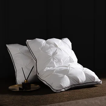 100% כותנה חורף לבן סינטטי כריות למטה-הוכחה מלבן מצעים 3D סגנון המלכה המלך המיטה כדי לישון כריות מתנה