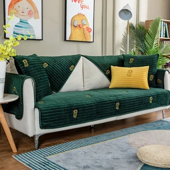סגנון אירופאי ספה כיסוי קטיפה צבע מוצק לכיסוי ספה פינתית מגבת החלקה ספה מכסה על הספה בסלון כיסוי