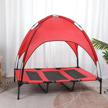 גודל XL 2 ב 1 קיפול הכלב קמפינג אוהל לנשימה חיות מחמד למיטה מזרן גור בית נייד ערסל בית שימוש חיצוני