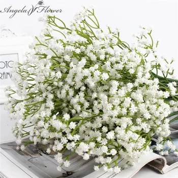 משלוח חינם 58cm כפרי מלאכותיים בייבי נשימה פרח PU פרחים לחתונה בעיצוב הביתה לחגוג את חג המולד מתנה gypsophila 21 יח'