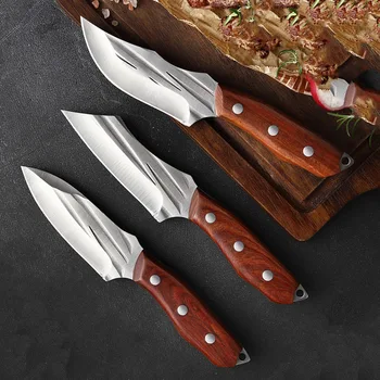 סכין קצבים ביד מזויפים 5Cr15Mov נירוסטה קמפינג הישרדות סכין ציד פירות קצב דופק במטבח סכין שף