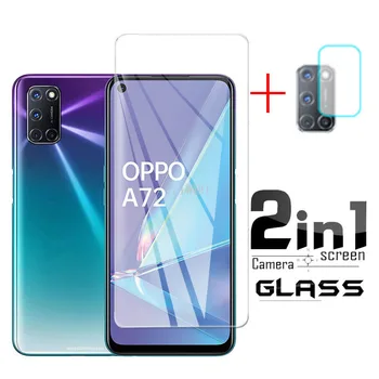 2in1 HD זכוכית מגן על OPPO A72 זכוכית מחוסמת על OPPO 72 2020 מגן מסך המצלמה לן הסרט 6.5