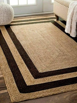 יוטה השטיח טבעיים בעבודת יד רץ שטיח קלוע במסדרון שטיח הרצפה הפיך כפרי חדר שינה מודרני שטיחים שטח עיצוב הבית