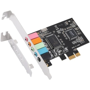 PCIe כרטיס קול 5.1, PCI Express להקיף את כרטיס 3D סטריאו עם צליל גבוה ביצועים PC כרטיס קול CMI8738 צ ' יפ