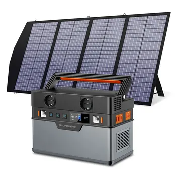 ALLPOWERS השמש גנרטור, 110V/220V נייד תחנת הכוח,נייד כוח גיבוי לשעת חירום עם 18V מתקפל פאנל סולארי מטען