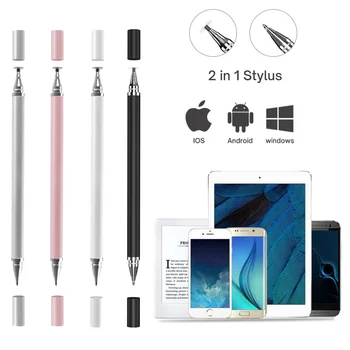 2In1 עט אוניברסלי קיבולי עבור מחשב לוח נייד טלפון Android IPad אביזרים DrawingTablet קיבולי מסך מגע עט
