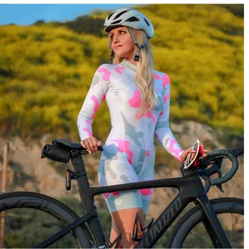 Vvsportsdesigns Feminino שרוול ארוך רכיבה על אופניים Skinsuit טריאתלון מותאם אישית ספורט ספורט תחת כיפת השמיים ריצה שחייה ערכת אופניים