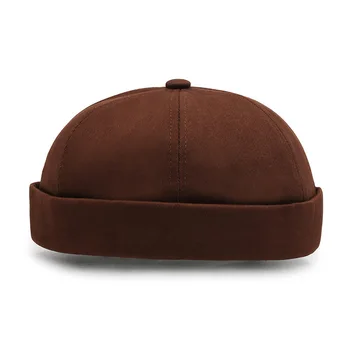 סגנון רחוב Brimless Skullies כובע מצחייה כובע היפ הופ כובעי כותנה וינטאג ' סתיו כובעים מתכוונן מלח כובע יוניסקס גולגולת כובע חם