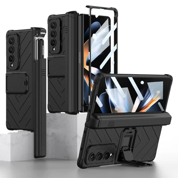 יוקרה גוף מלא מסך זכוכית הסרט קיפול Case for Samsung Galaxy Z קיפול 3 5G Fold4 קיפול 4 Fold3 Zfold4 רגלית טלפון הכיסוי