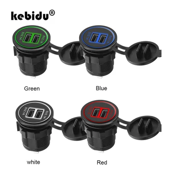 kebidu 4.2 Dual Port USB Charger עם מודד 12-24V LED הכחול דיגיטלי תצוגה אוניברסלי לרכב סירה אופנוע אביזרים