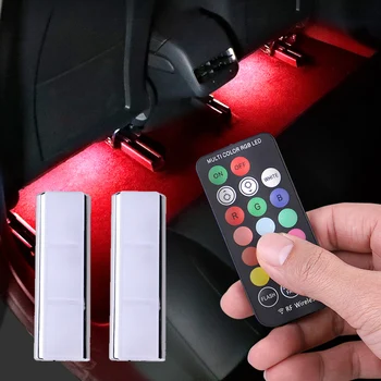 הפנים המכונית אור הרצועה טעינה נייד RGB אוטומטי אווירה LED USB שלט אלחוטי מוסיקה שליטה מנורה דקורטיבית