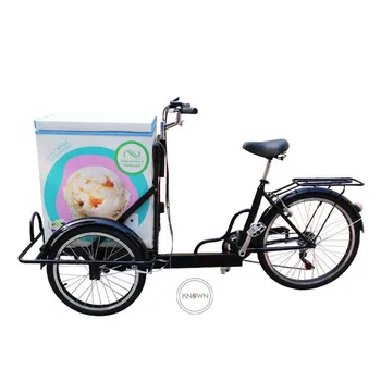 מכירה חמה המקפיא אופניים חשמליים אופניים משקה קר קטן ארטיקים, גלידה, עגלת רחוב נייד עגלת האוכל תלת אופן למבוגרים אופניים