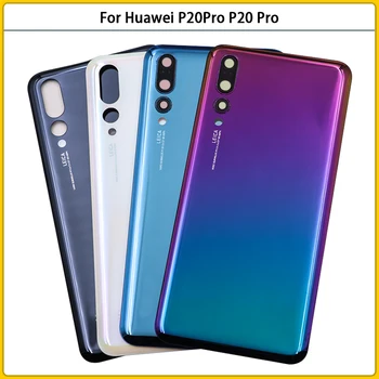 חדש עבור Huawei P20 Pro P20Pro הסוללה כיסוי אחורי הדלת האחורית 3D לוח זכוכית P20 Pro הסוללה דיור תיק עם מצלמה עדשה להחליף