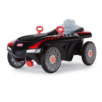 ג ' ט רייסר רכב לרכב על מכונית הפדלים שחור ואדום, מושב מתכוונן בחזרה, עבור ילדים בנים בנות בגילים 3 עד 7 שנים