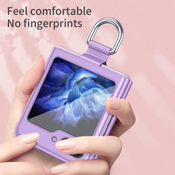 Shockproof טלפון Case For Samsung Galaxy Z Flip 5 Flip 4 Flip 3 5G טבעת אצבע אבזם סוגר מקרה טלפון