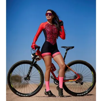 Macaquinho רכיבה על אופניים ביגוד נשי MTB Cyclisme Skinsuit Agah נשים קיץ טריאתלון רכיבה על אופניים Skinsuit שרוול ארוך אופניים סרבל