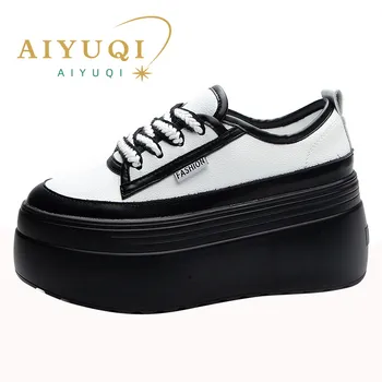 AIYUQI נשים נעלי פלטפורמת העקב גבוה פלטפורמה 2023 האביב בנות חדשות נעלי תחרה אופנה עור אמיתי נעלי נשים