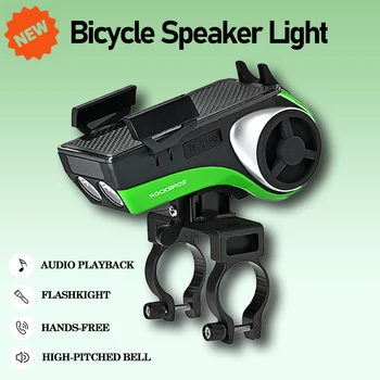 ROCKBROS אופניים אור חכמה Bluetooth אודיו נגן MP3 רמקול עמיד למים רכיבה על אופניים בל כוח הבנק אור אופניים אופניים אביזרים
