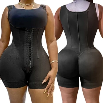 דחיסה גבוה גוף Shapewear נשים Fajas Colombianas מתקנת מחוך בטן שליטה פוסט שאיבת שומן BBL הרזיה חגורת המותניים