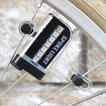 אופניים דיבר המנורה 14LED2 דפוס 32 דפוס חם גלגלים דו צדדי אינדוקציה צבע אמיתי של 30 דפוס תיל פלדה מנורת אור אופניים