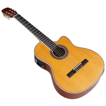 39 אינץ חשמלית גיטרה קלאסית 6 מחרוזת טוב מלאכת צבע צהוב קלאסית גיטרה עם EQ