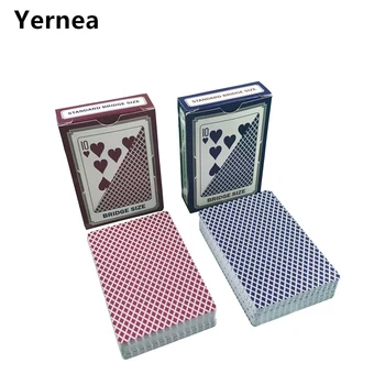 Yernea 2 סטים / Lot 2 צבעים אדום וכחול PVC פוקר קלפים פלסטיק עמיד למים ציפוי בקרה טקסס הולדם דוקרנים המשחק