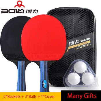 Boli A10 טניס שולחן עטלפים קבוצה 2 Premium מחבטים ו-3 כדורי פינג פונג פינג פונג עם נייד לכסות מקרה