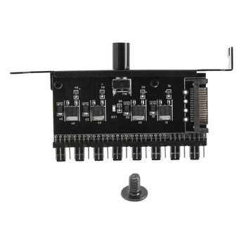 מחשב 8 ערוצים אוהד רכזת מאוורר קירור בקר מהירות למעבד מקרה HDD VGA PWM Fan PCI סוגר כוח על ידי מאוורר 12V