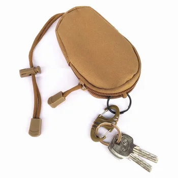 מיני טקטי מחזיק מפתחות מחזיק מפתחות כיס רוכסן התיק מטבע ארנק ארנק נרתיק צבאי ציד פועל קטן בכיס EDC התיק