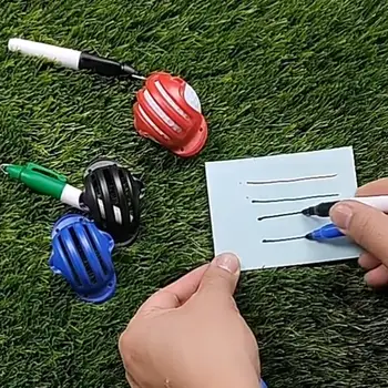 3Pcs אמין כדור גולף סימון עט עיצוב ארגונומי 7 צבעים כדור גולף ציור סמן ייעודיים כדור גולף סימון עט