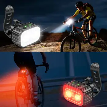 אורות אופניים עמיד למים LED נטענת האופניים הקדמי האחורי אורות אופני ההרים פנסי רכיבה על אופניים אחורי לאופניים אביזרים