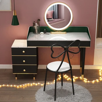 coiffeuse איפור יהירות השולחן עם אורות, מראה סט שולחן איפור עם מגירות, ארון לאחסון רהיטים להגדיר