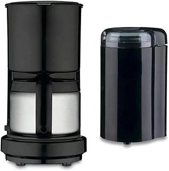 כוס w/פלדת אל-חלד, Carafe מכונת קפה, שחור & DCG-20BKN מטחנת קפה Grinder1, להב, שחור