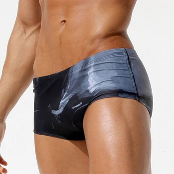 גברים קיץ לשחות תחתונים סקסי מותן נמוכה בגדי ים בגד ים האופנה רחצה חוף בריכה מכנסי גלישה ספורט בגד ים מאיו Sunga טנגה