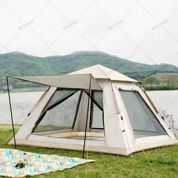 5-8 אדם חיצוני אוטומטי מהיר פתח האוהל Rainfly עמיד למים קמפינג אוהל משפחתי חיצונית התקנה מיידית אוהל עם Carring התיק