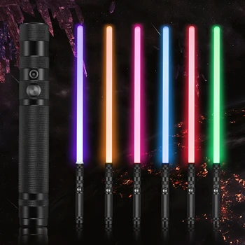 RGB חרב האור משתנה מתכת להתמודד 7-צבע עם מכה אפקט סאונד FX קרב חרבות אור Metel להתמודד עם LED טעינת USB