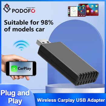 Podofo אלחוטית Carplay Dongle USB Mini AI קופסת מתאם Bluetooth הכנס-הפעל WIFI AI הקול עבור הונדה/פורשי/אאודי/בנץ/ניסן