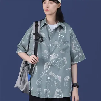 חדש חולצות נשים Harajuku מודפס קצר שרוול רופף המכללה יוניסקס הפנאי החדש מקסימום כל משחק מסוגנן בנות אביב