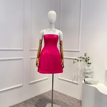 2023 בקיץ האחרון עלה אדום Hotsweet החזה עטיפה סקסי מיני צינור שמלה לנשים אופנה