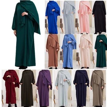 מזרח תיכוני, טורקי טורבן החלוק השמלה הרמדאן המוסלמי עיד אישה תפילה החליפות האסלאמית בגדים Abaya שמלה ארוכה Khimar חיג ' אב