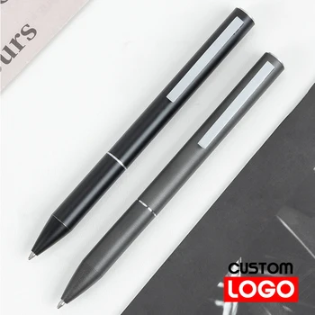 מתכת מוברש אישית מותאם אישית עט כדורי התלמיד כלי כתיבה עט פרסום עסקים עט מסתובב שמן עט