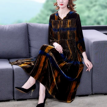ZUOMAN אקארד טלאים קטיפה שמלת וינטג ' האביב והסתיו של נשים שרוול ארוך אלגנטי אופנה קוריאנית סגנון הבגדים