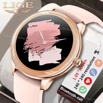 LIGE אופנה שעון חכם נשים Bluetooth לקרוא שעון טמפרטורה קצב לב צג עמיד למים ספורט Tracker Smartwatch בנות