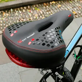 עור אופניים אוכף עם הזנב נושמת אור גדול, תחת ריפוד עור למושב MTB הלם קליטת 3d כרית אופניים אביזרים