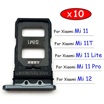 10Pcs/Lot, כרטיס ה SIM-מגש חריץ בעל מתאם עבור Xiaomi Mi 11 Lite Pro Mi 11T 12 אביזרים
